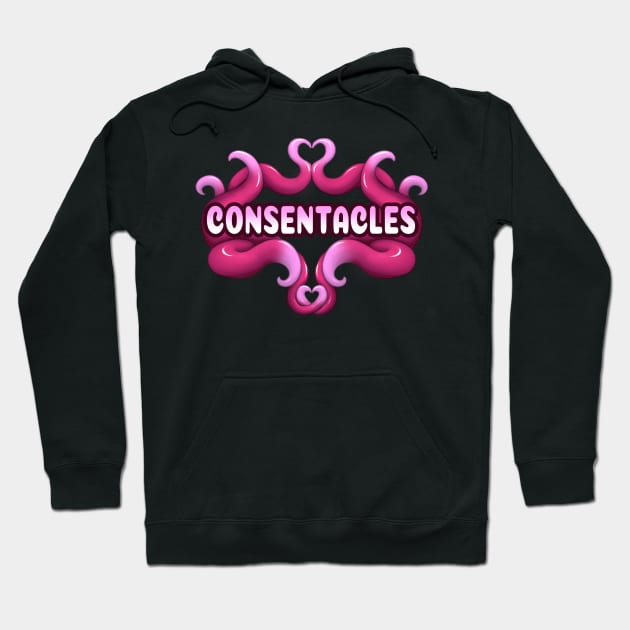 Magenta Consentacles Hoodie by Shrineheart